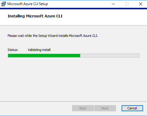 AzureCLIインストーラーでインストール中の画面