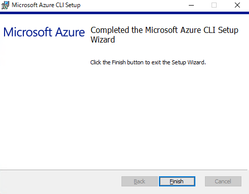 AzureCLIインストーラーでインストールが完了した画面