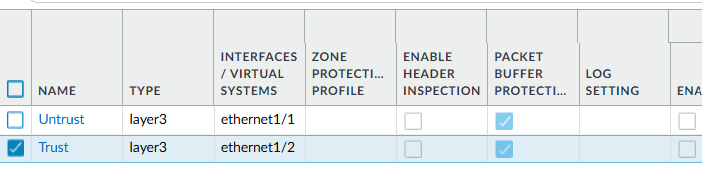 ゾーンの設定ethernet2