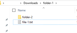 「folder-1」の中に格納されているファイル一覧