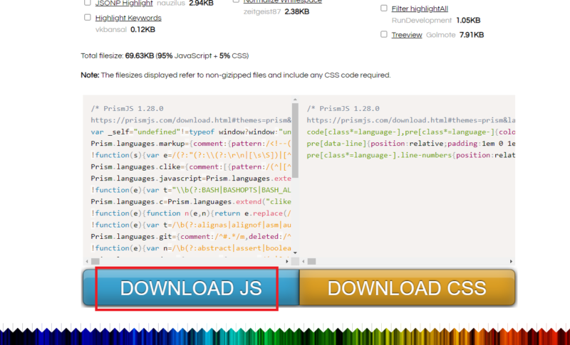 「DOWNLOAD JS」をクリック